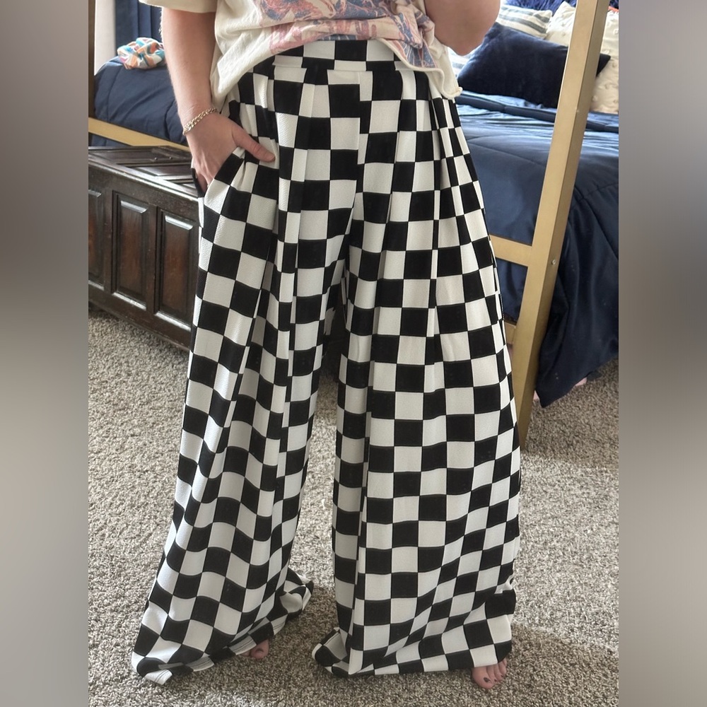 Jade by Jane checkered wide leg pants XL